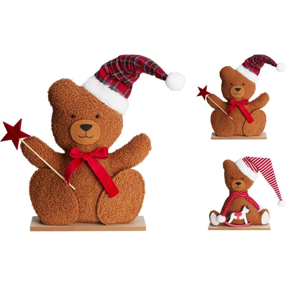 ORSO PL SU BASE LEGNO 29CM 2AS